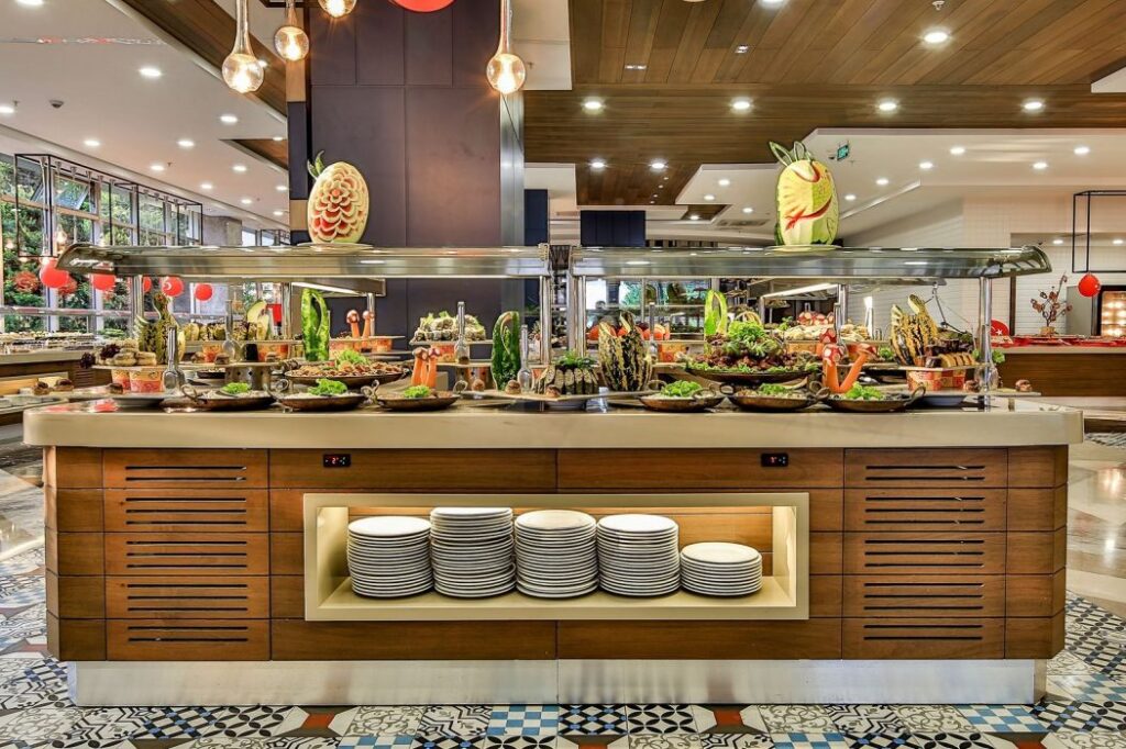 Hotel Saturn Palace in Lara buffetrestaurant waar je zoveel kunt eten als je wilt